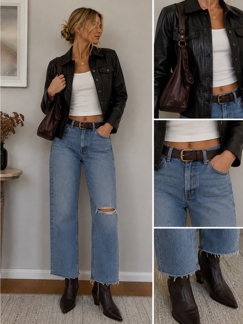 Danier Black Leather Shirt Jacket